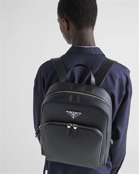 prada rucksack herren|Prada leather rucksack.